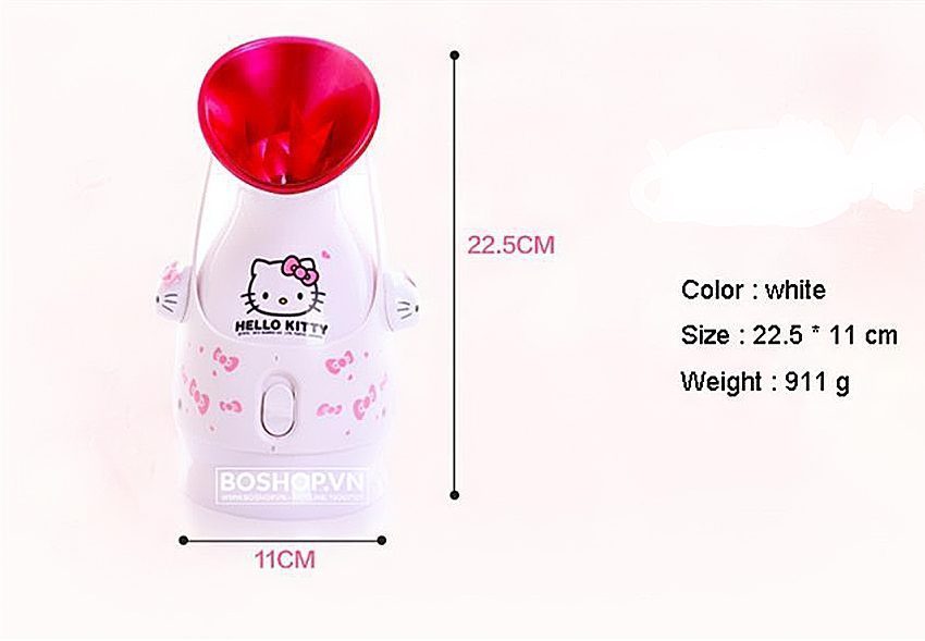 Chi tiết của máy xông hơi mặt Hello Kitty