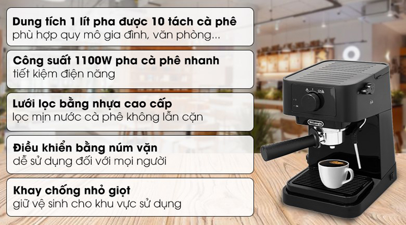 Tính năng nổi bật của máy pha cà phê Delonghi EC230.BK 