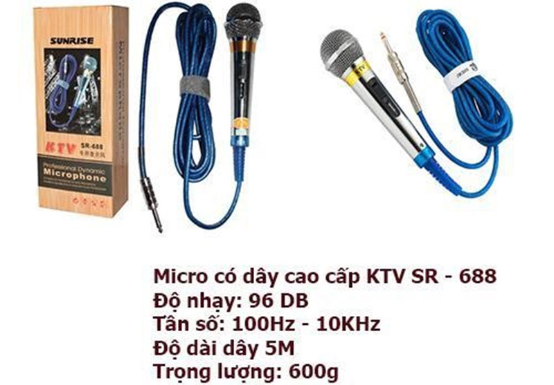 Chi tiết của micro karaoke có dây Sunrise SR-688