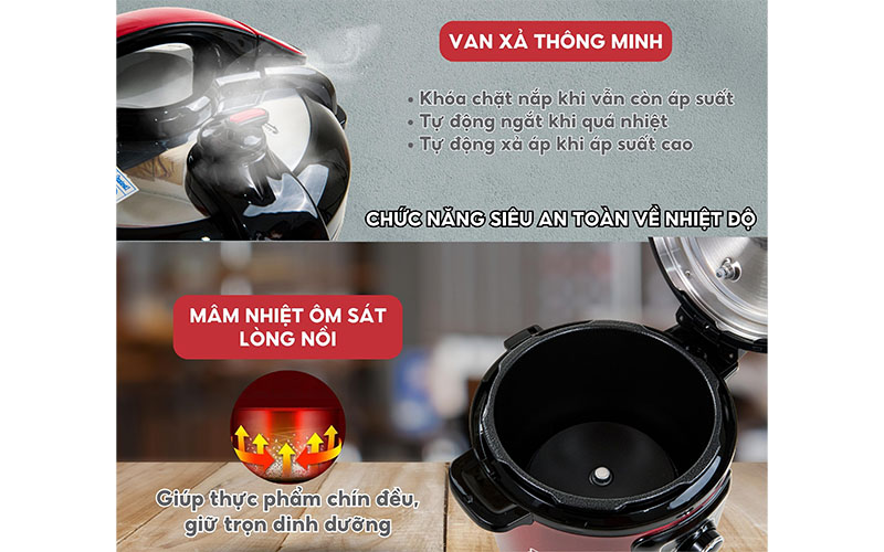 Tính năng an toàn của Nồi áp suất đa năng Hasuka HSK-983