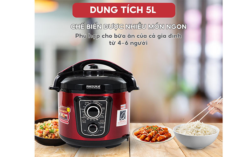 Dung tích của Nồi áp suất đa năng Hasuka HSK-983