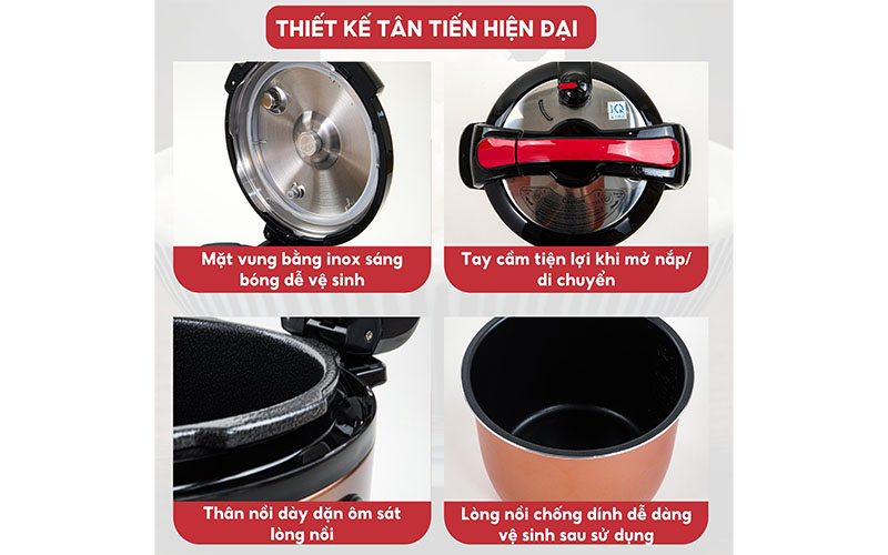 Thiết kế của Nồi áp suất đa năng Hasuka HSK-983