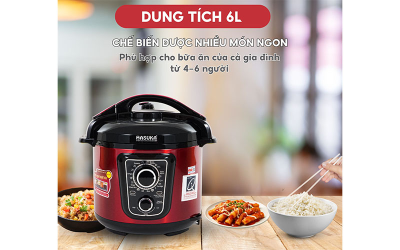 Dung tích của Nồi áp suất đa năng Hasuka HSK-985