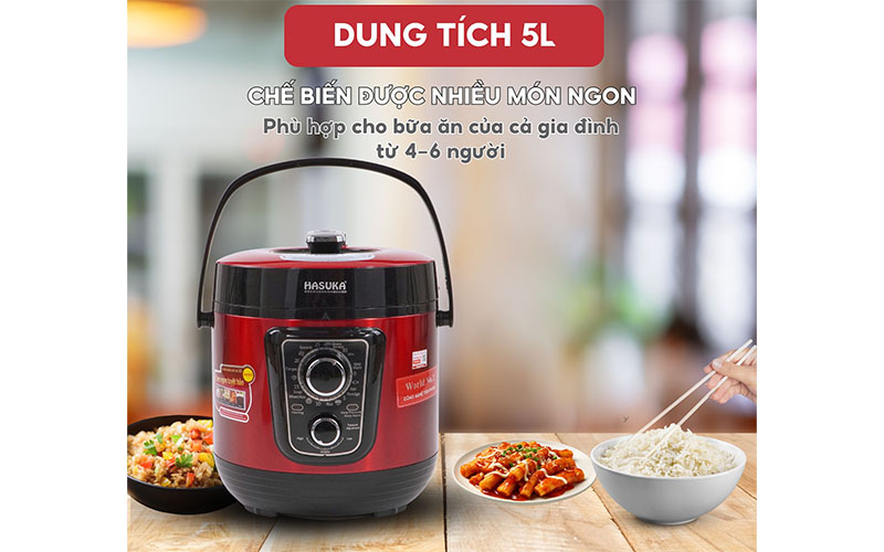 Dung tích của Nồi áp suất đa năng Hasuka HSK-986