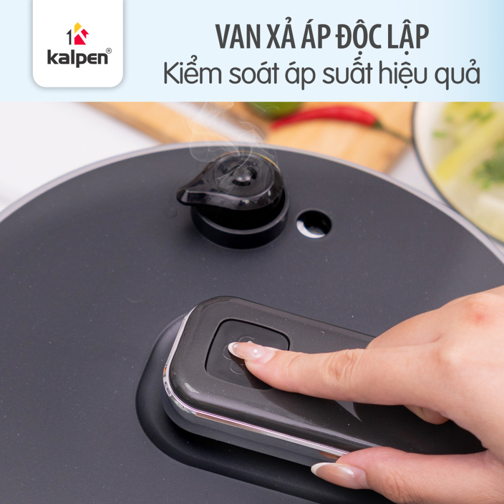 Nồi áp suất điện lòng nồi inox 304 Kalpen P8 6L - Hàng chính hãng