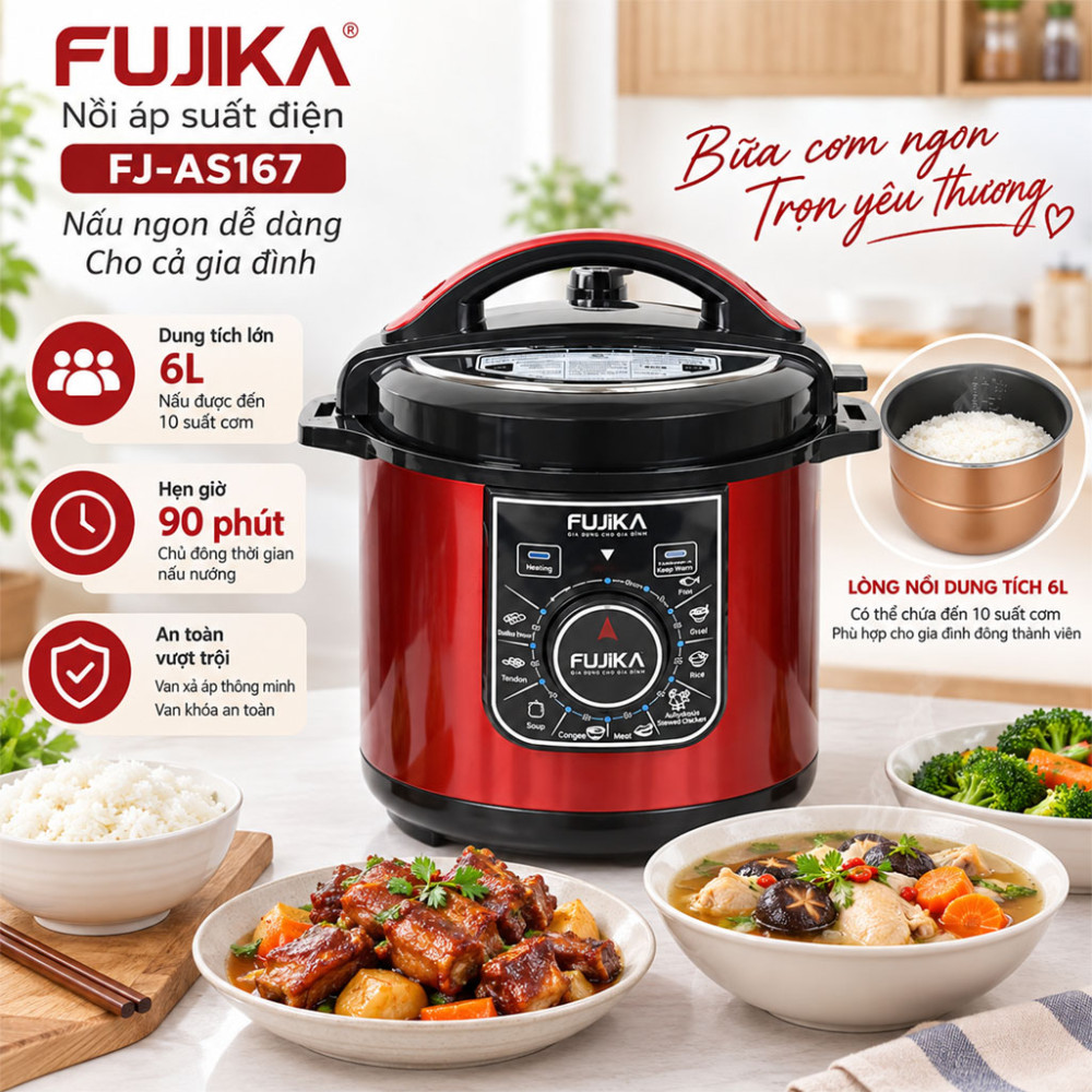 Nồi áp suất điện Fujika FJ-AS167 - Hàng chính hãng