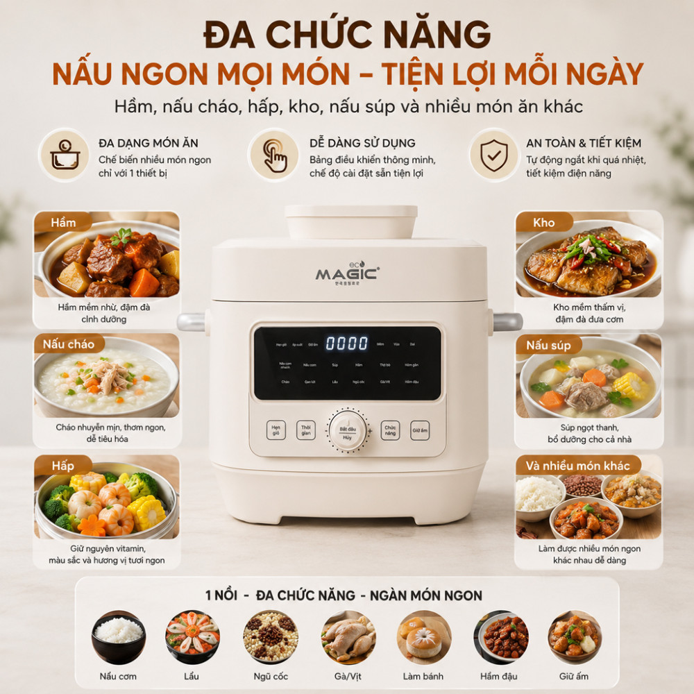 Nồi áp suất điện Magic Eco AC-243 - Hàng chính hãng