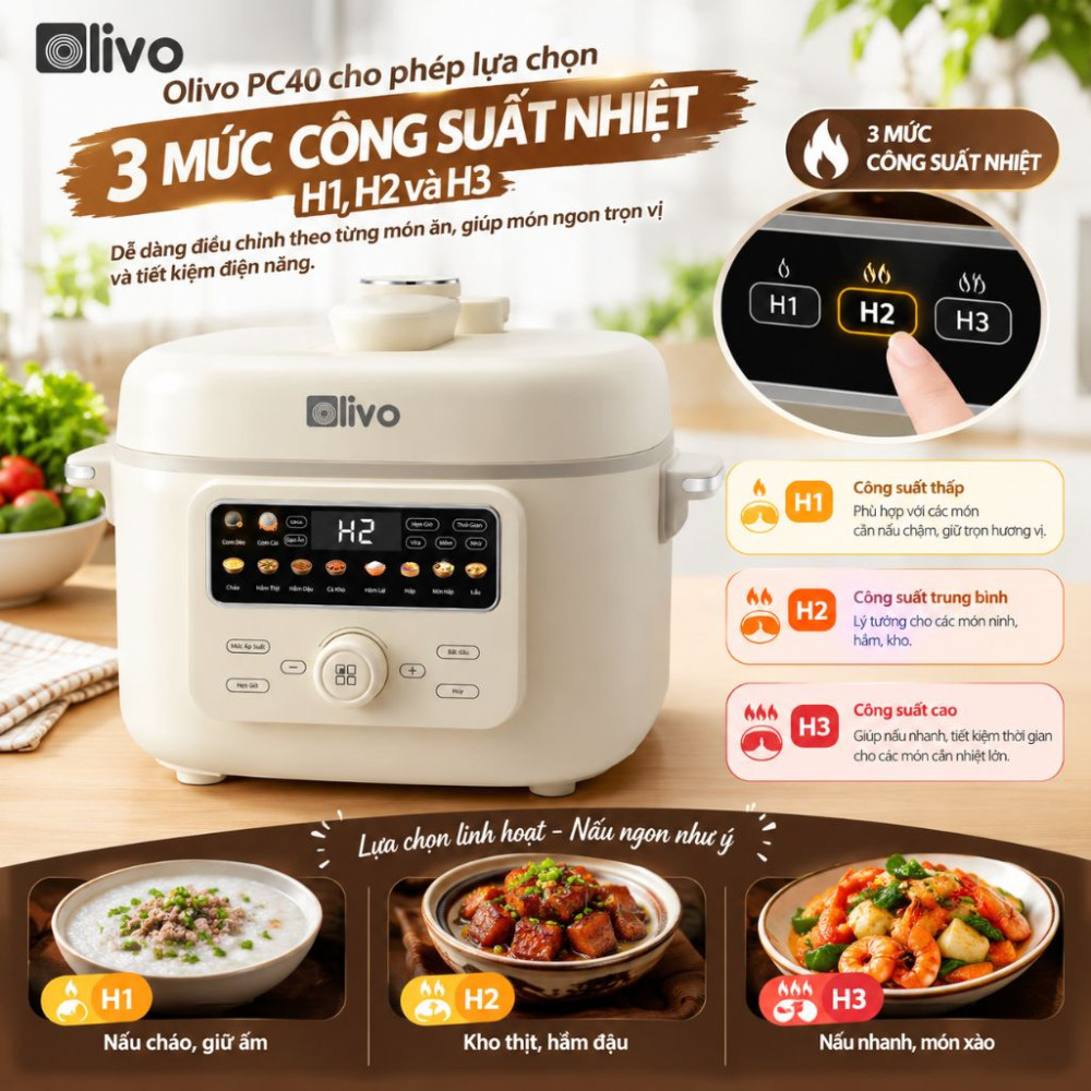Nồi áp suất điện Olivo PC40 - Hàng chính hãng