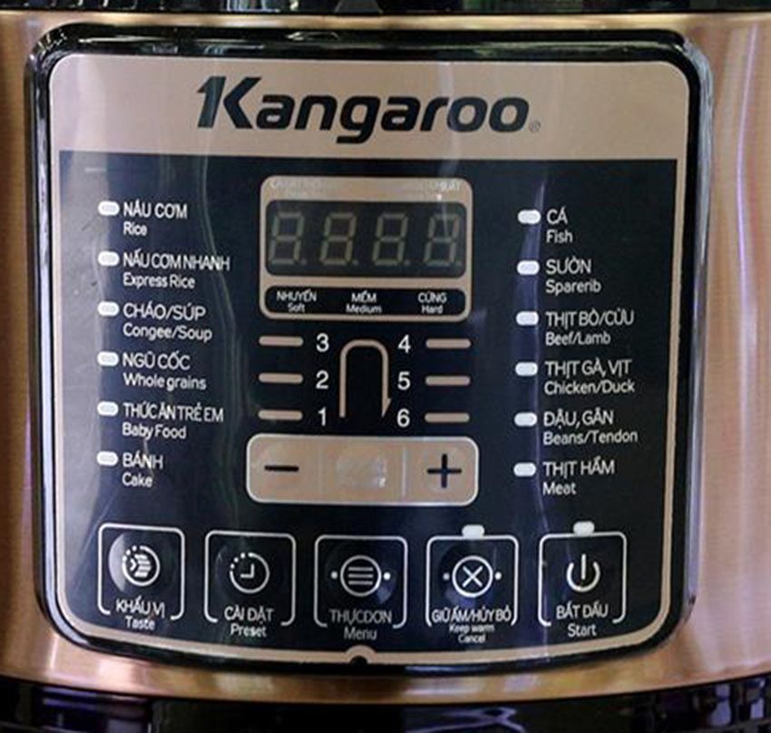 Nồi áp suất điện tử Kangaroo KG5P1 với bảng điều khiển điện tử