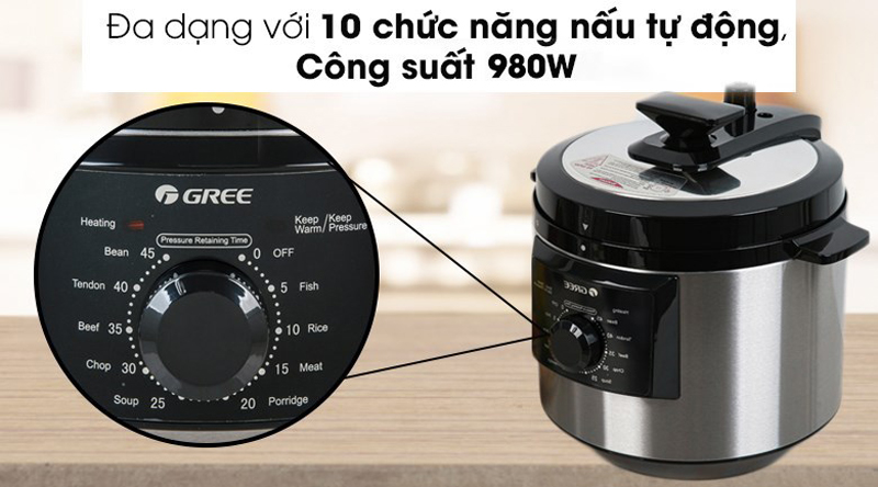 Điều khiển bằng núm xoay với 10 chức năng được cài đặt sẵn