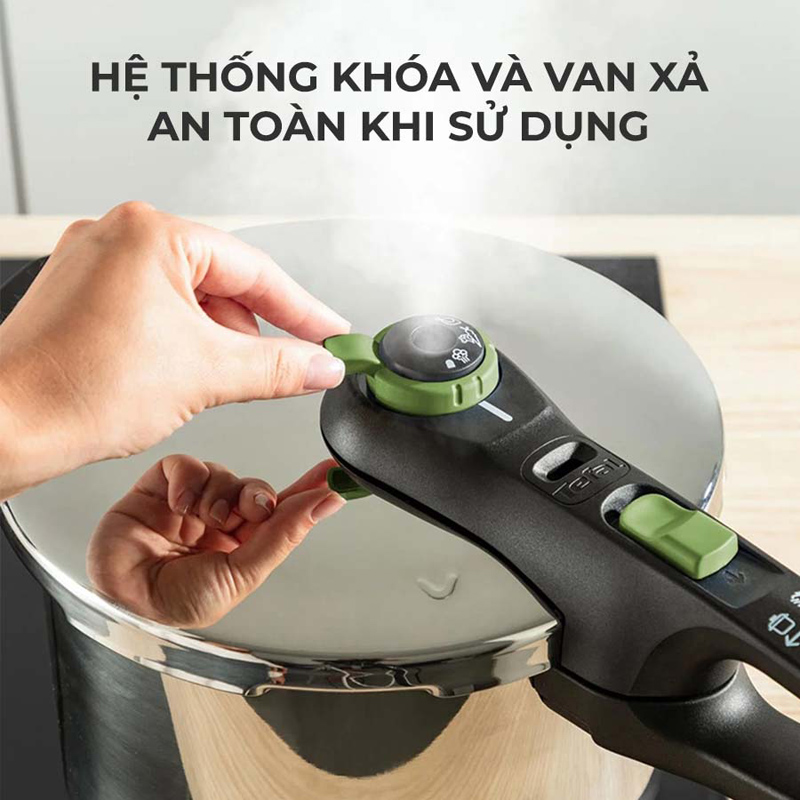 Hệ thống khóa và van xả áp an toàn, tự động xã hơi nước