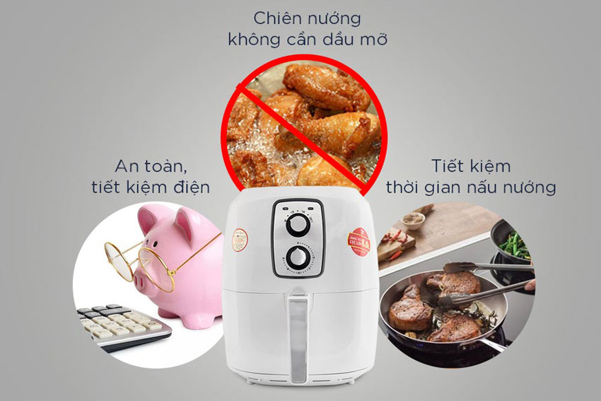 Đánh giá chi tiết nồi chiên không dầu 6 lít Magic Korea A-83