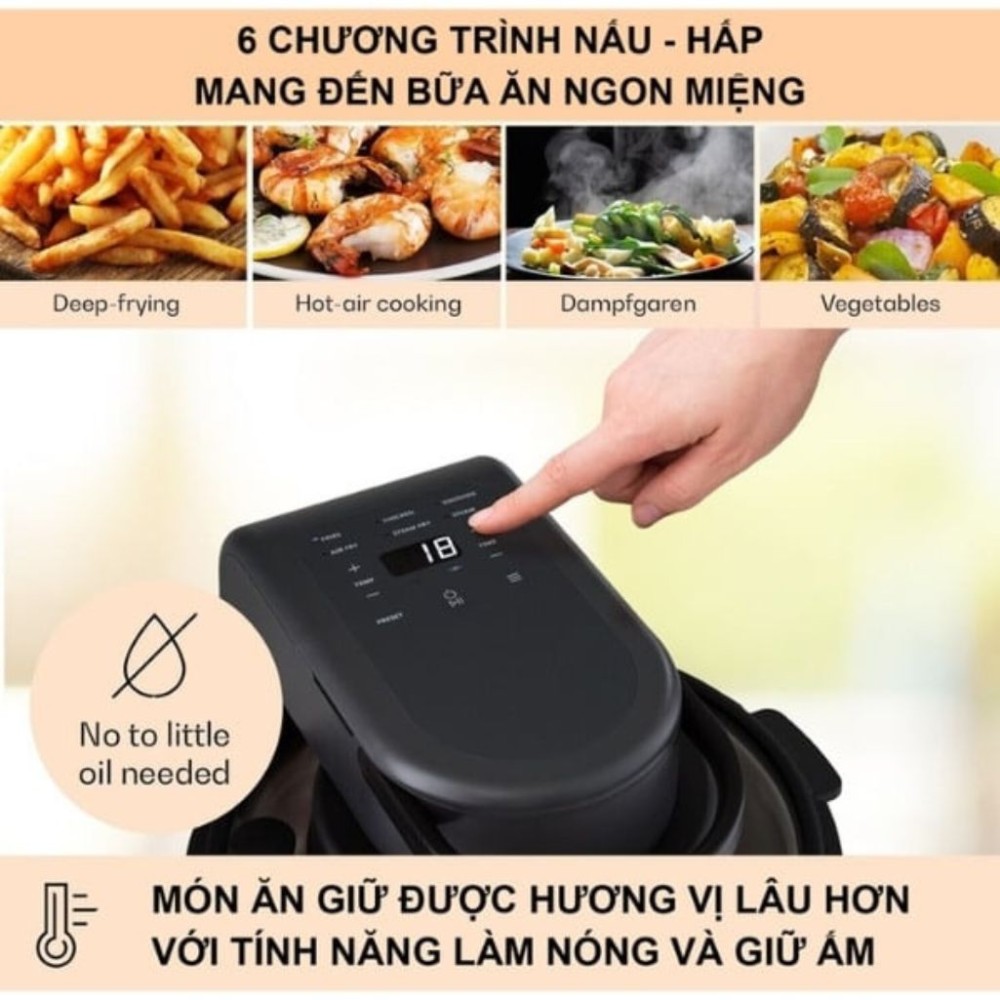 Nồi chiên hấp đa năng Klarstein VENDURE  - Hàng chính hãng