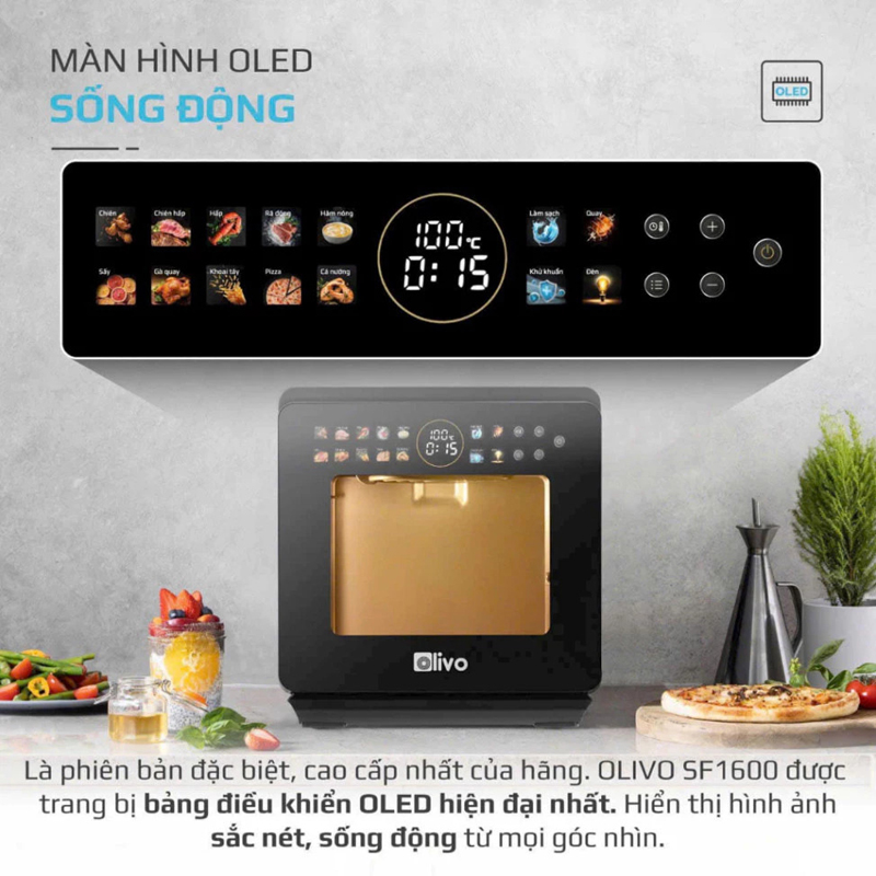 Màn hình OLED hiển thị thông tin trực quan, dễ dàng thao tác