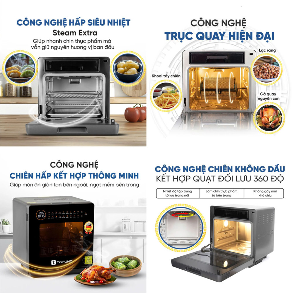 Nồi chiên hơi nước Tapuho TSF16 SMARTX - Hàng chính hãng