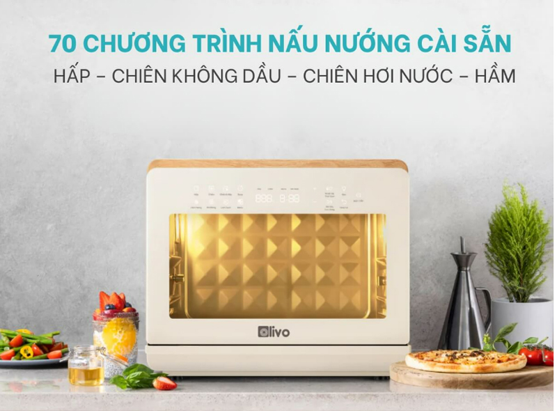 Có 70 chương trình nấu cài sẵn thoải mái nấu ăn không lo nhớ công thức món