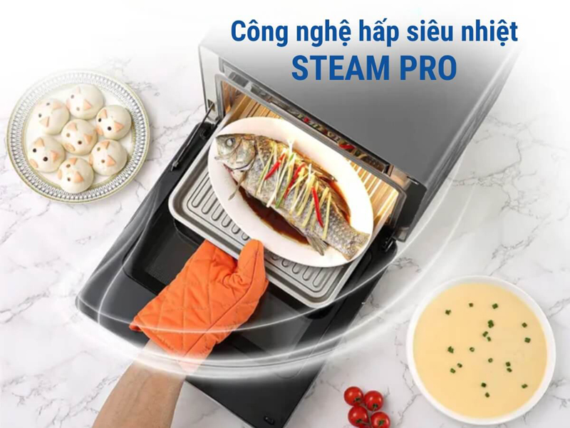 Hấp siêu nhiệt, có thể hấp chín tròn vị mọi thực phẩm