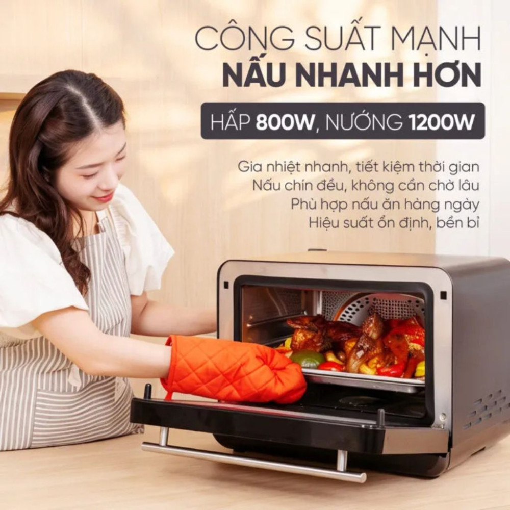 Nồi chiên không dầu kết hợp hấp Magic Eco S23 - Hàng chính hãng