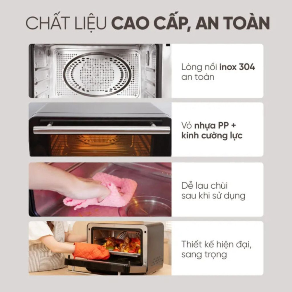 Nồi chiên không dầu kết hợp hấp Magic Eco S23 - Hàng chính hãng