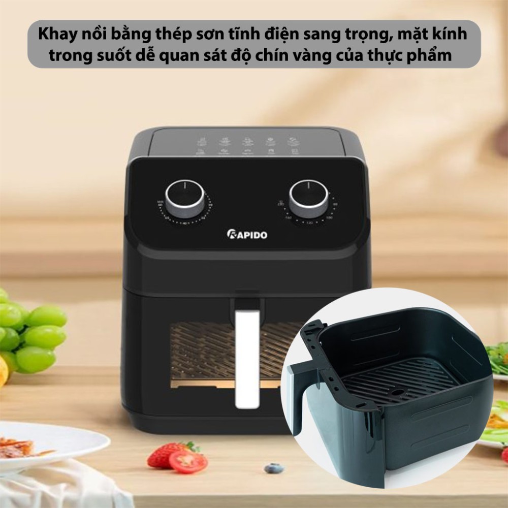 Nồi chiên không dầu 12 lít Rapido RAF-12M2 - Hàng chính hãng