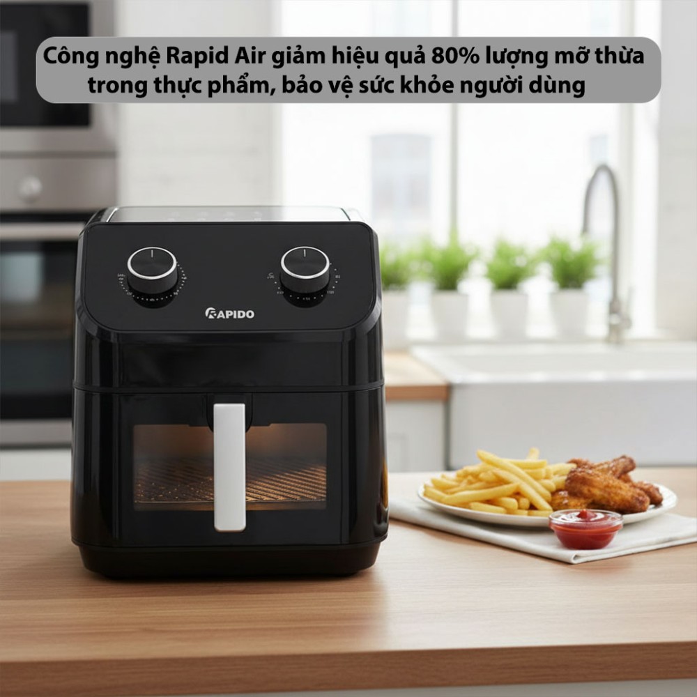 Nồi chiên không dầu 12 lít Rapido RAF-12M2 - Hàng chính hãng