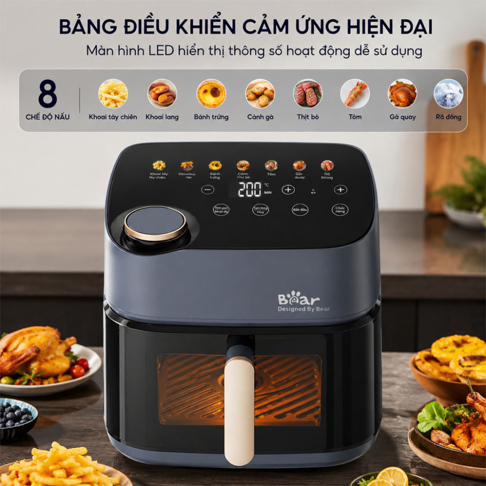 Nồi chiên không dầu 6L Bear AF-5H19I45 - Hàng chính hãng
