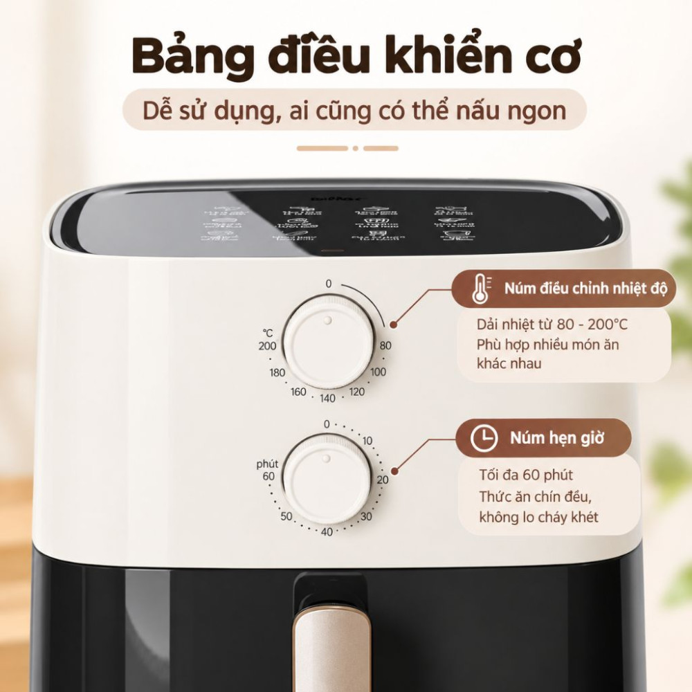 Nồi chiên không dầu 5L Bear AF-4H15K - Hàng chính hãng