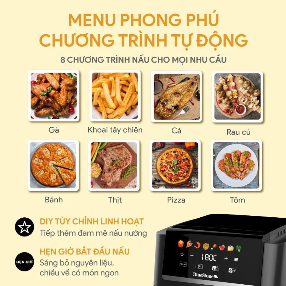 Nồi chiên không dầu BlueStone AFB-5851 - Hàng chính hãng