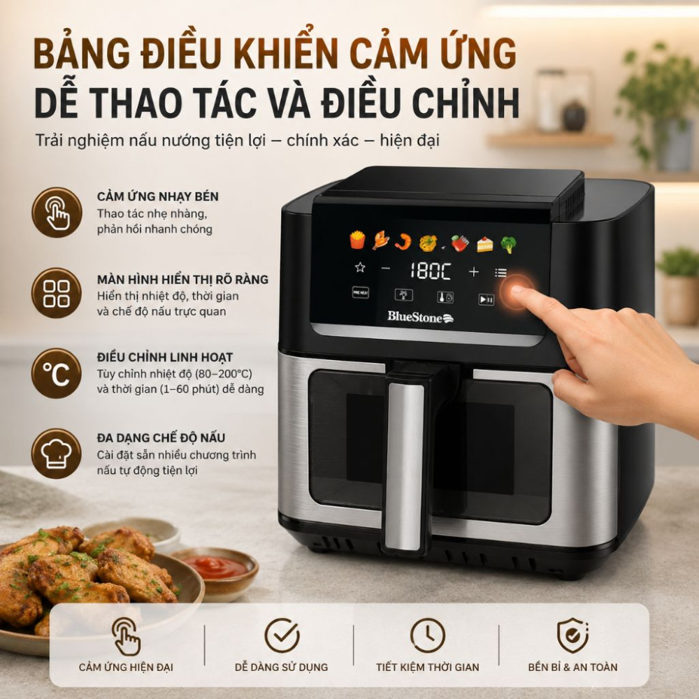 Nồi chiên không dầu BlueStone AFB-5851 - Hàng chính hãng