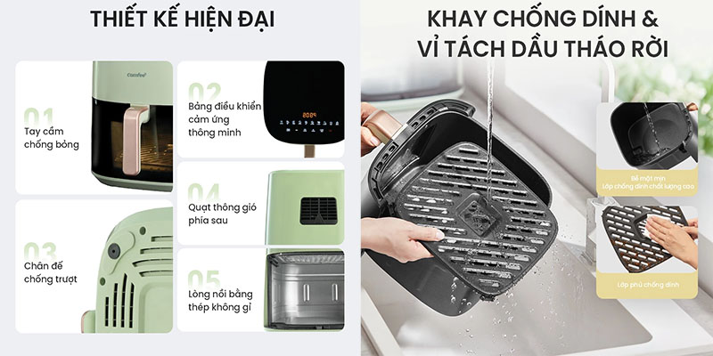 Thiết kế của Nồi chiên không dầu Comfee CAD-75PG00A0