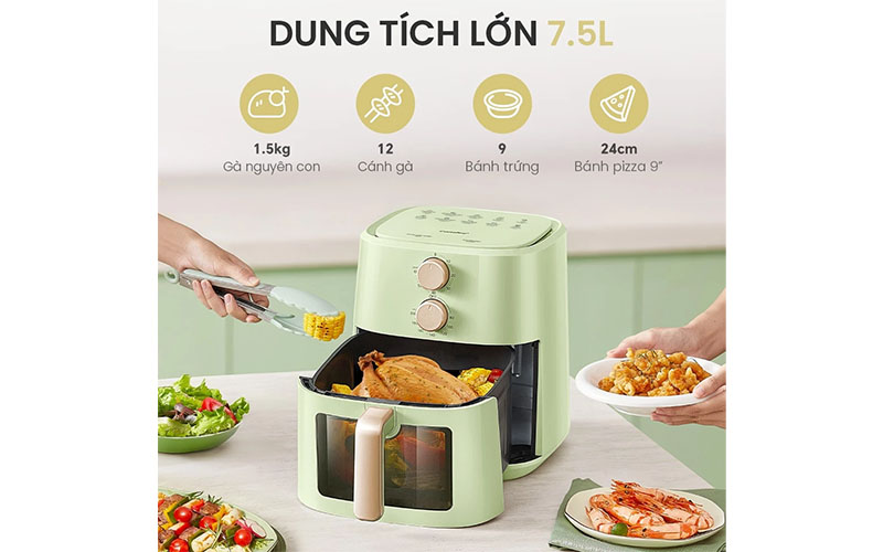 Dung tích của Nồi chiên không dầu Comfee CAF-75PGP0A0