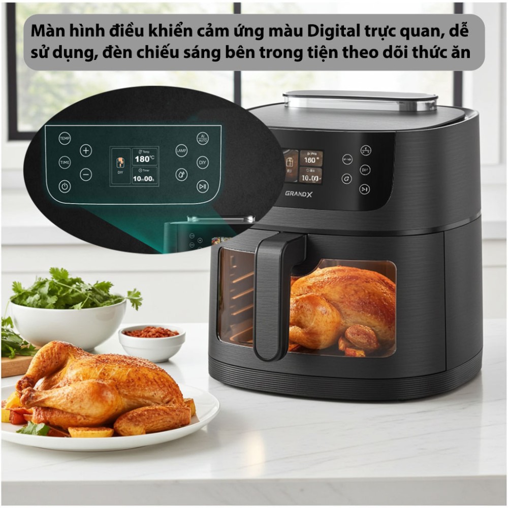 Nồi chiên không dầu GrandX GX-AR08SMART - Hàng chính hãng