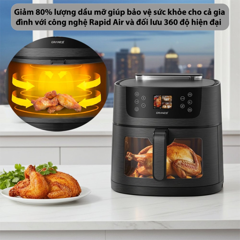 Nồi chiên không dầu GrandX GX-AR08SMART - Hàng chính hãng