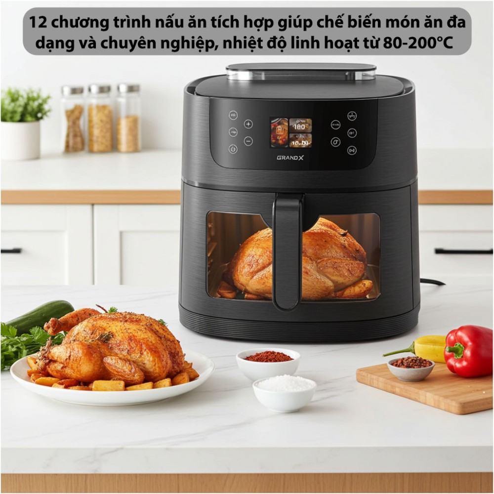 Nồi chiên không dầu GrandX GX-AR08SMART - Hàng chính hãng