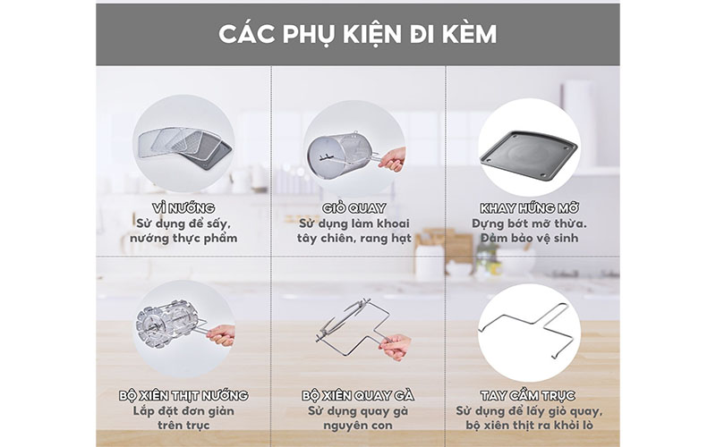 Phụ kiện của Nồi chiên không dầu Hasuka HSK-359