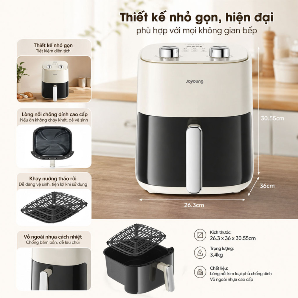 Nồi chiên không dầu Joyoung JAF-565 - Hàng chính hãng
