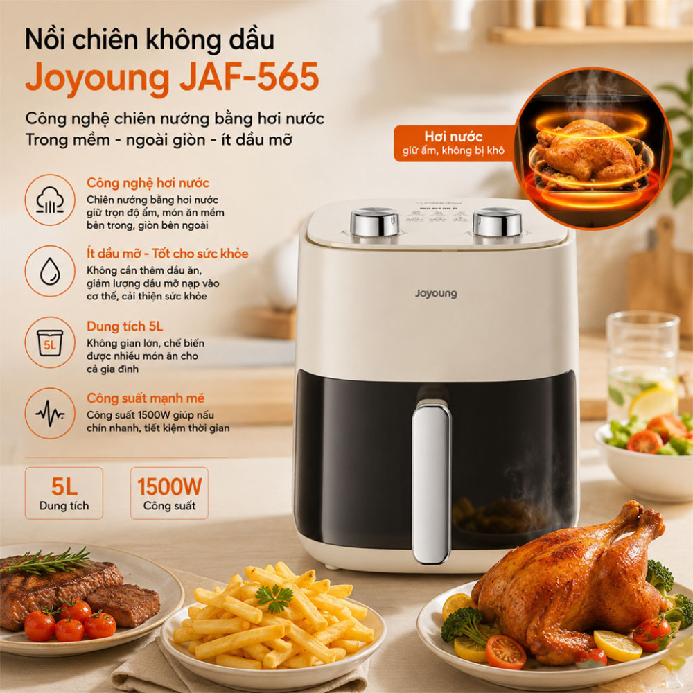 Nồi chiên không dầu Joyoung JAF-565 - Hàng chính hãng