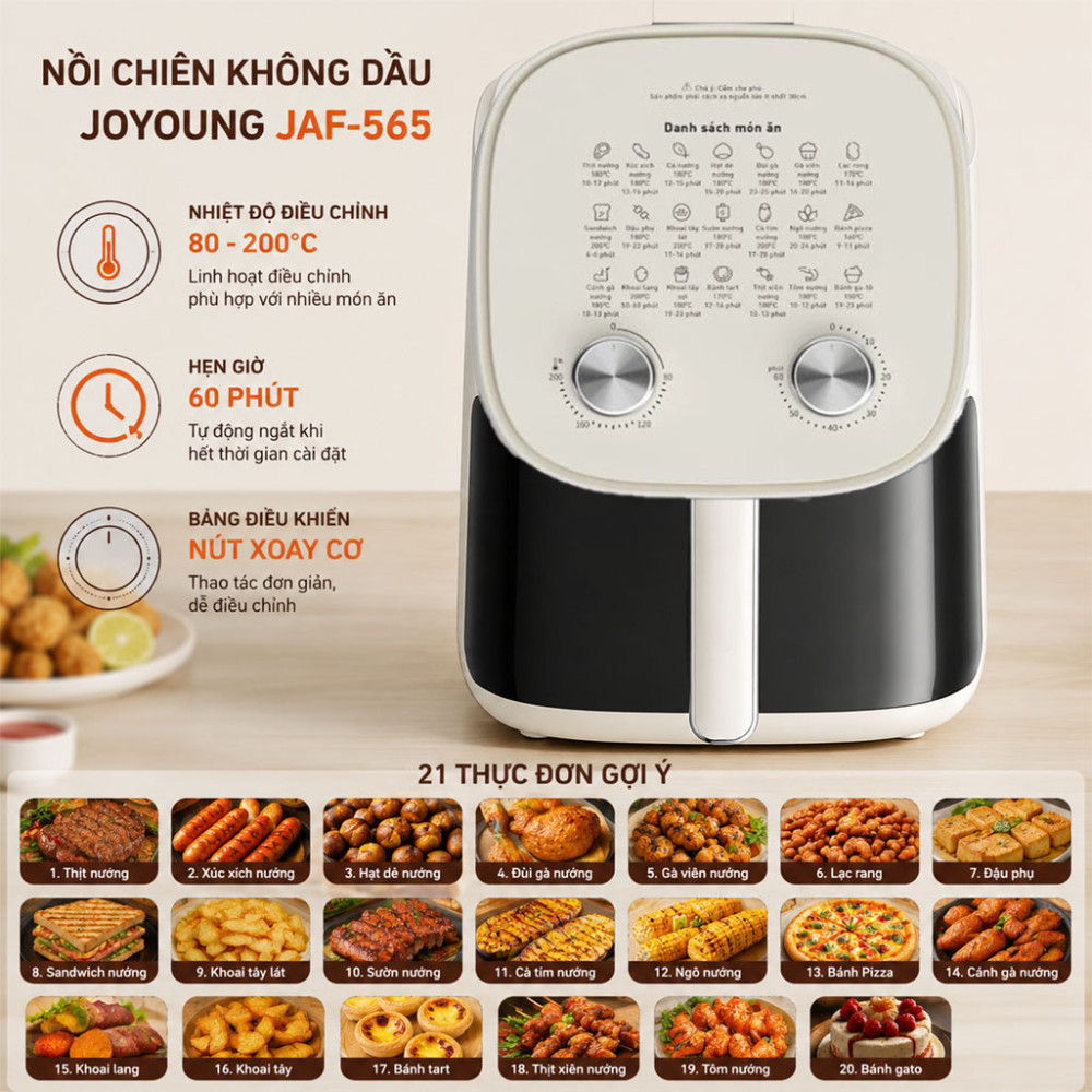 Nồi chiên không dầu Joyoung JAF-565 - Hàng chính hãng