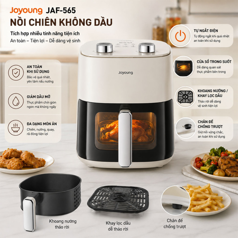 Nồi chiên không dầu Joyoung JAF-565 - Hàng chính hãng