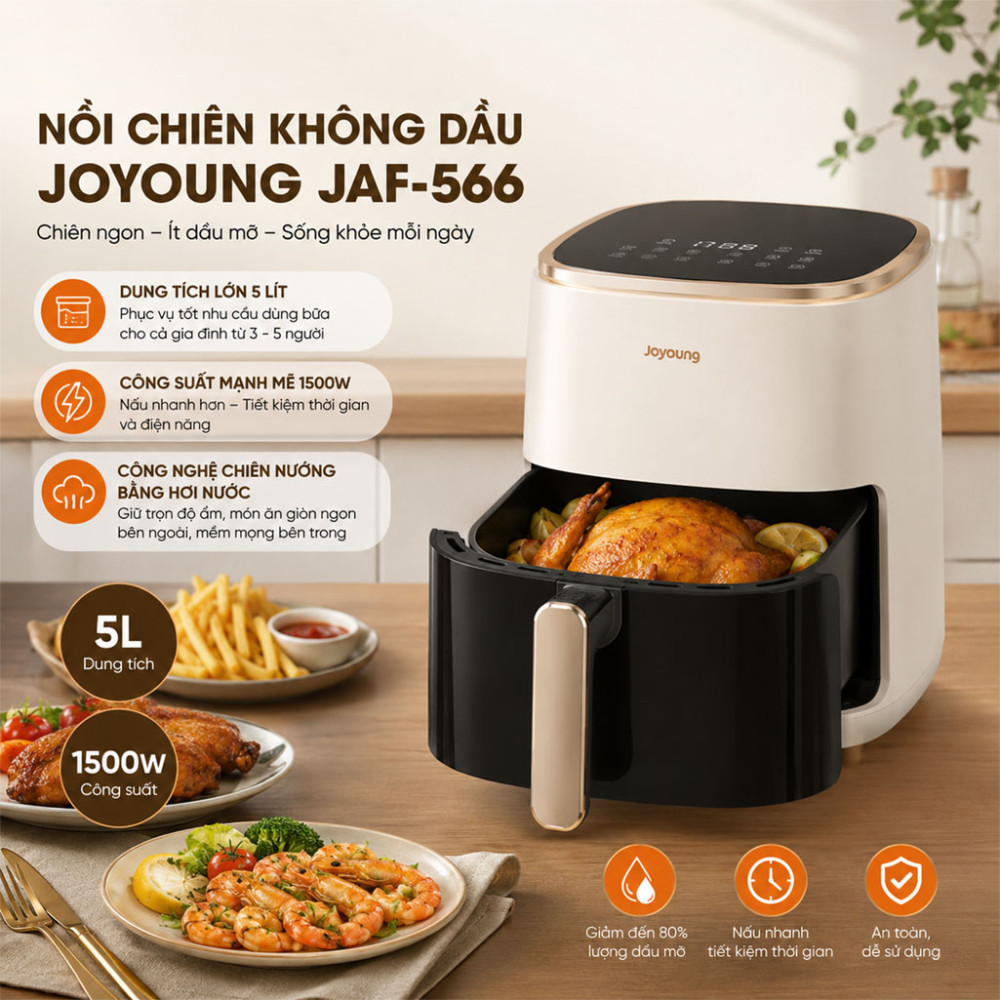 Nồi chiên không dầu Joyoung JAF-566 - Hàng chính hãng