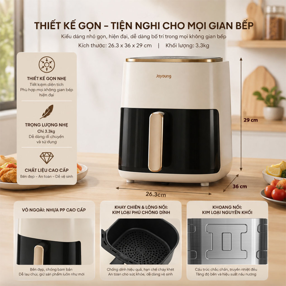 Nồi chiên không dầu Joyoung JAF-566 - Hàng chính hãng
