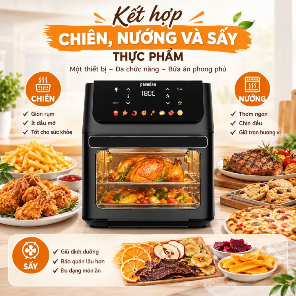 Nồi chiên không dầu Paveden 11 lít PAF-1118  - Hàng chính hãng