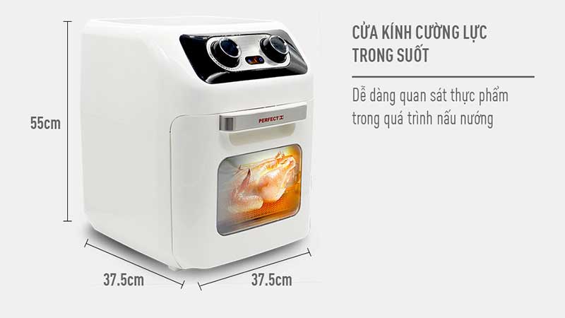 Kích thước và cửa của Nồi chiên không dầu Perfect PF-912