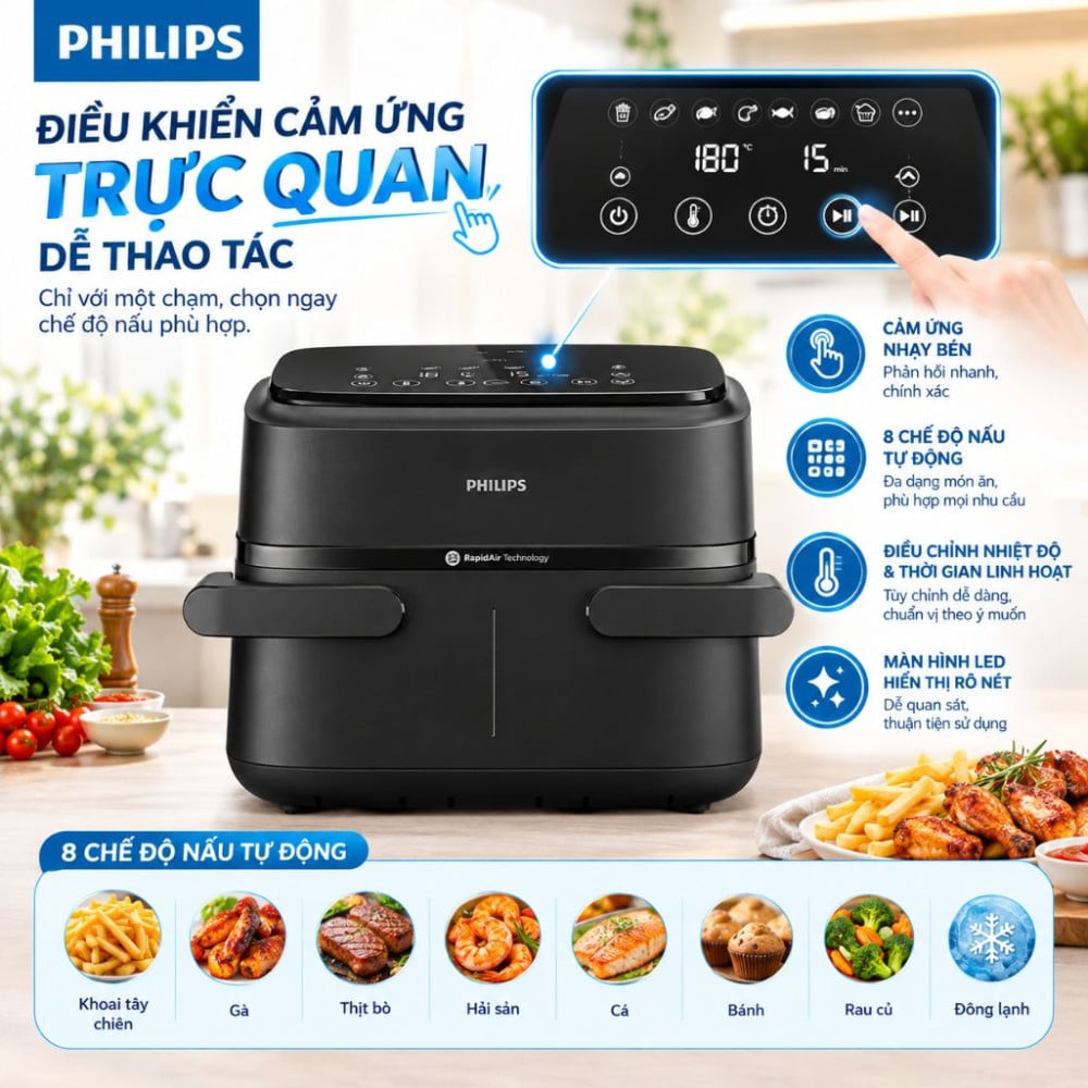 Nồi chiên không dầu Philips 7.1 lít NA150/00 - Hàng chính hãng