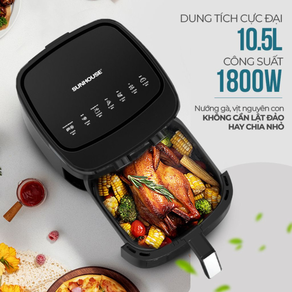 Nồi chiên không dầu 10.5 lít Sunhouse SHD4038 - Hàng chính hãng