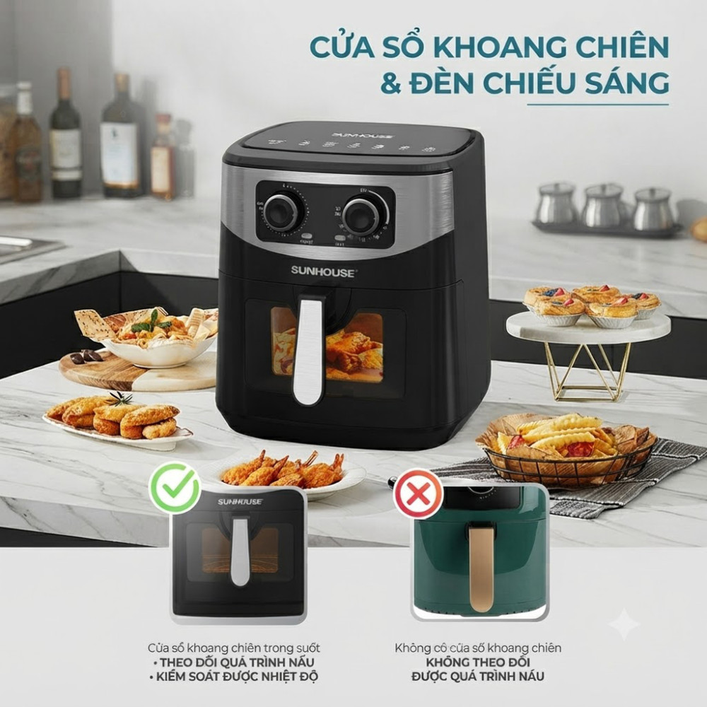 Nồi chiên không dầu 10.5 lít Sunhouse SHD4038 - Hàng chính hãng