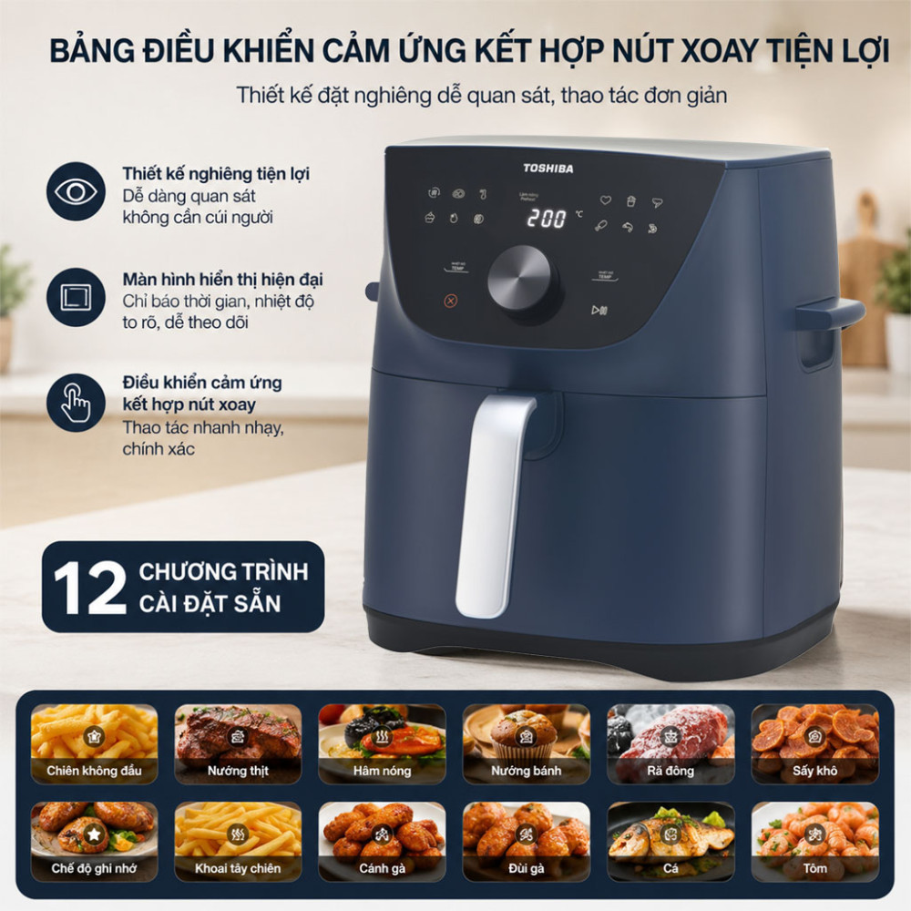 Nồi chiên không dầu Toshiba AF-74CS2SRVN(B) - Hàng chính hãng