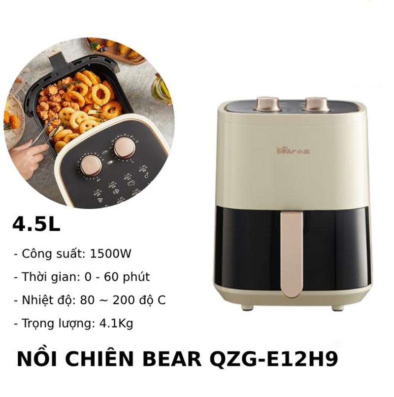 Thông số kỹ thuật của nồi chiên không dầu Bear QZG-E12H9