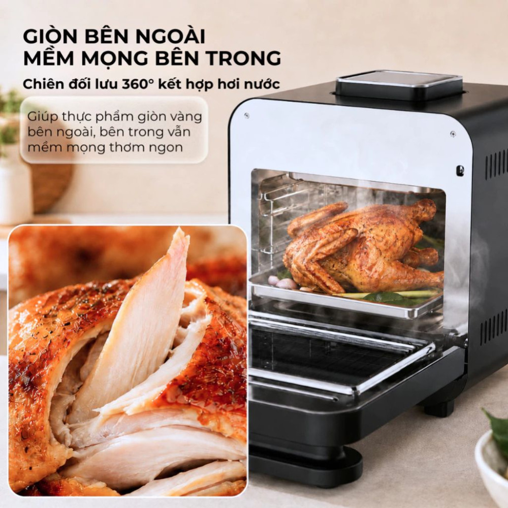 Nồi chiên không dầu kết hợp hấp Paveden PAF-1815ST - Hàng chính hãng