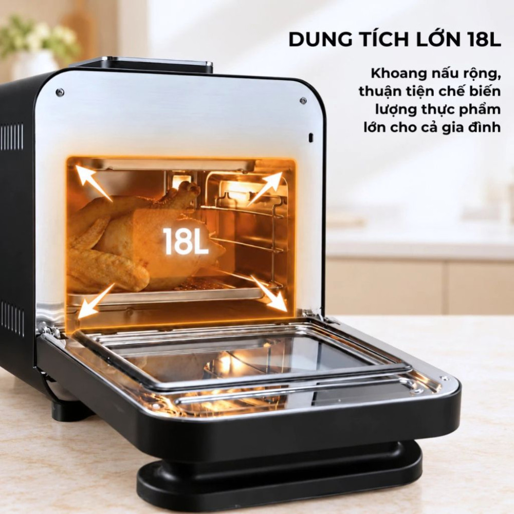 Nồi chiên không dầu kết hợp hấp Paveden PAF-1815ST - Hàng chính hãng